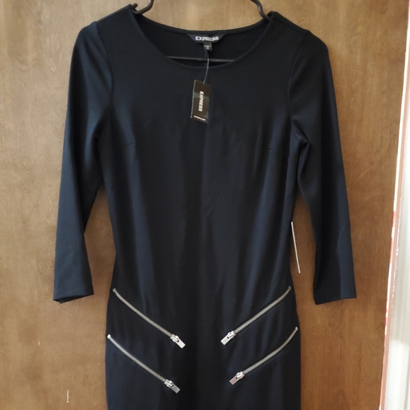 Express Knee Length Black Dress - Picture 7 of 8